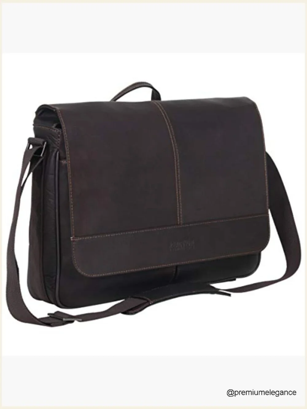 Full-Grain Colombian Leather Messenger Bag Fits 15.6